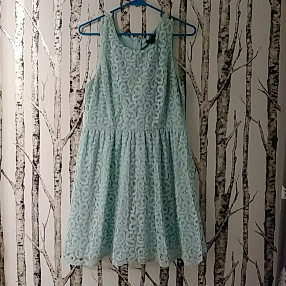 Teal lace dress